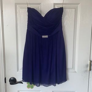 Strapless homecoming dress in purple